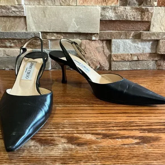 Jimmy Choo Black Patent Leather Slingback - Picture 3 of 9